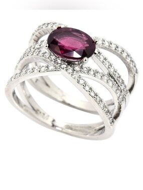 Pave Infinity Crossover Ring. 14k Gold on Silver Sapphire Ruby Custom Options